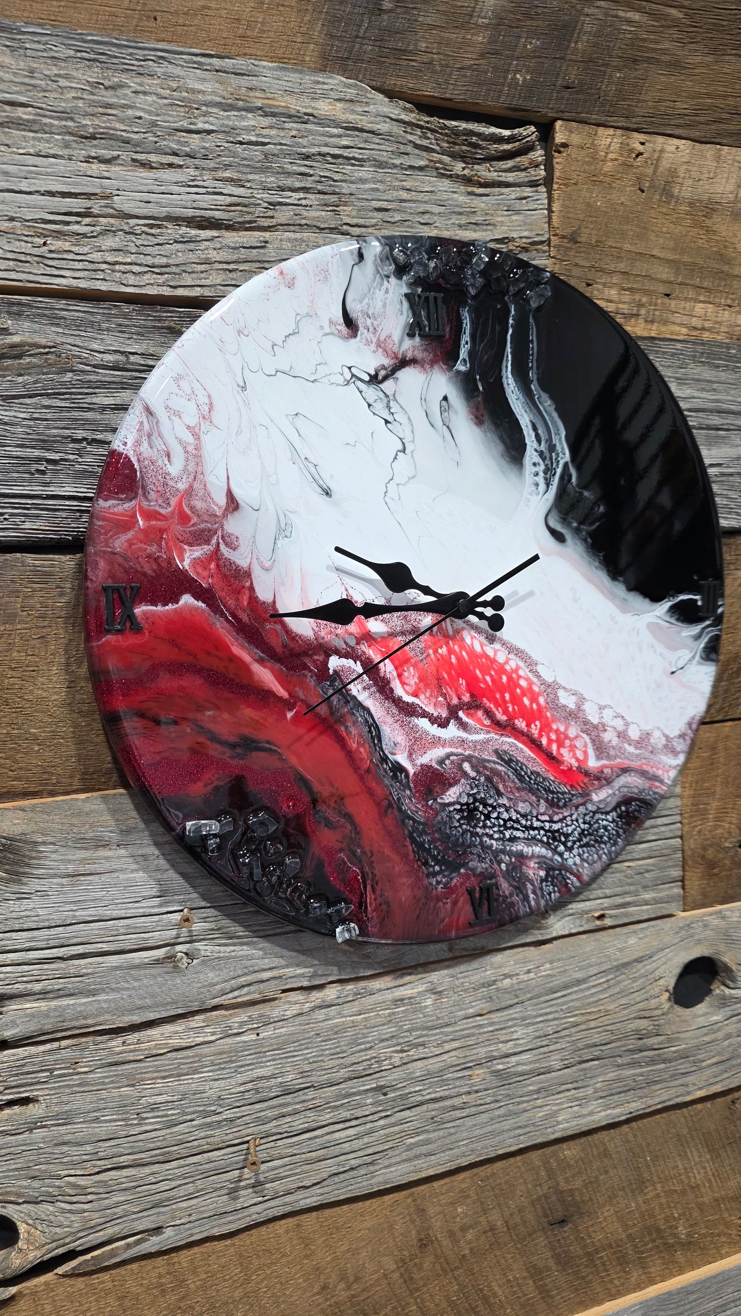 Epoxy Clock Art Class/Friday April 24 6:30pm level #1 no experience needed/mask are provided and recommended for this class.