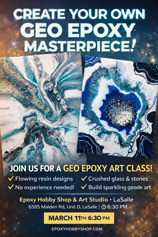 Epoxy Geo art class / Wednesday March 11th 6:30 pm/6585 Malden unit D, La salle, Ontario