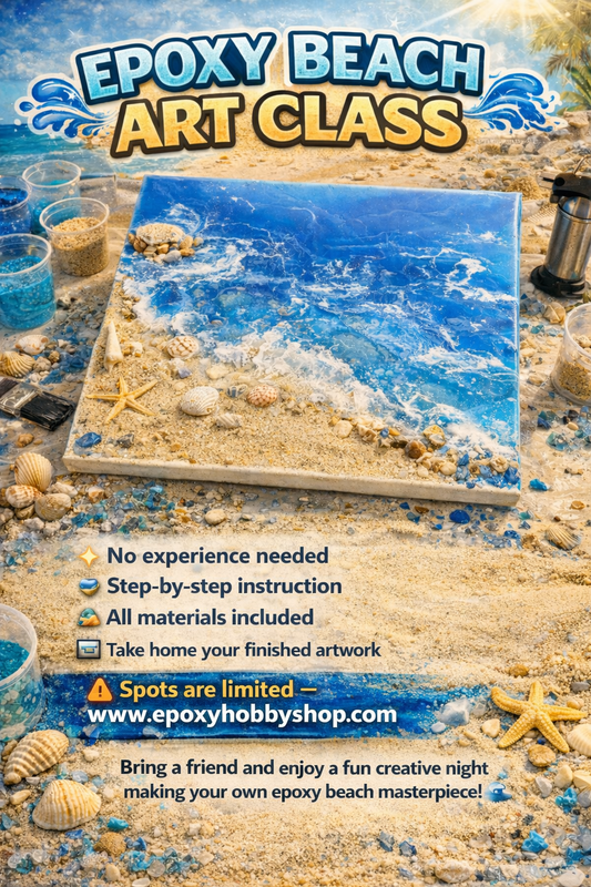 Epoxy Beach art March 31st 6:30pm